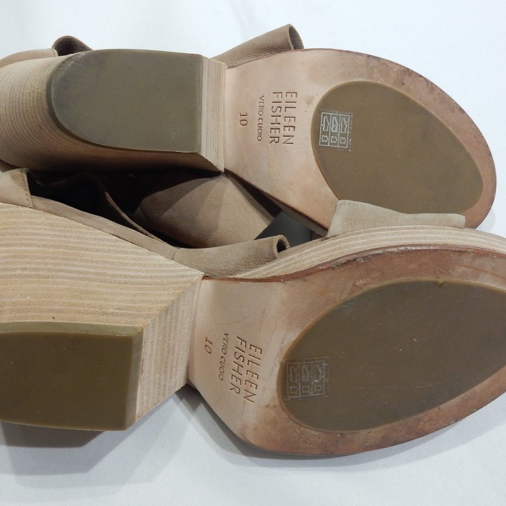 Eileen Fisher "Ellis" Earth Nubuck Sandals in Size 10 - Picture 5 of 5